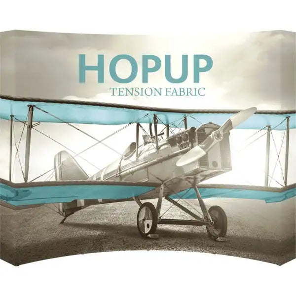 HopUp 10ft Curved Full Height Tension Fabric Display with Fitted Graphic