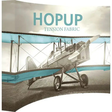 HopUp 10ft Curved Full Height Tension Fabric Display with Fitted Graphic