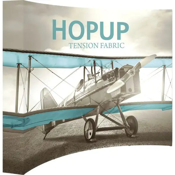 HopUp 10ft Curved Full Height Tension Fabric Display with Fitted Graphic